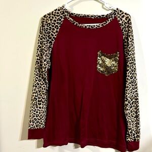 Burgundy top
